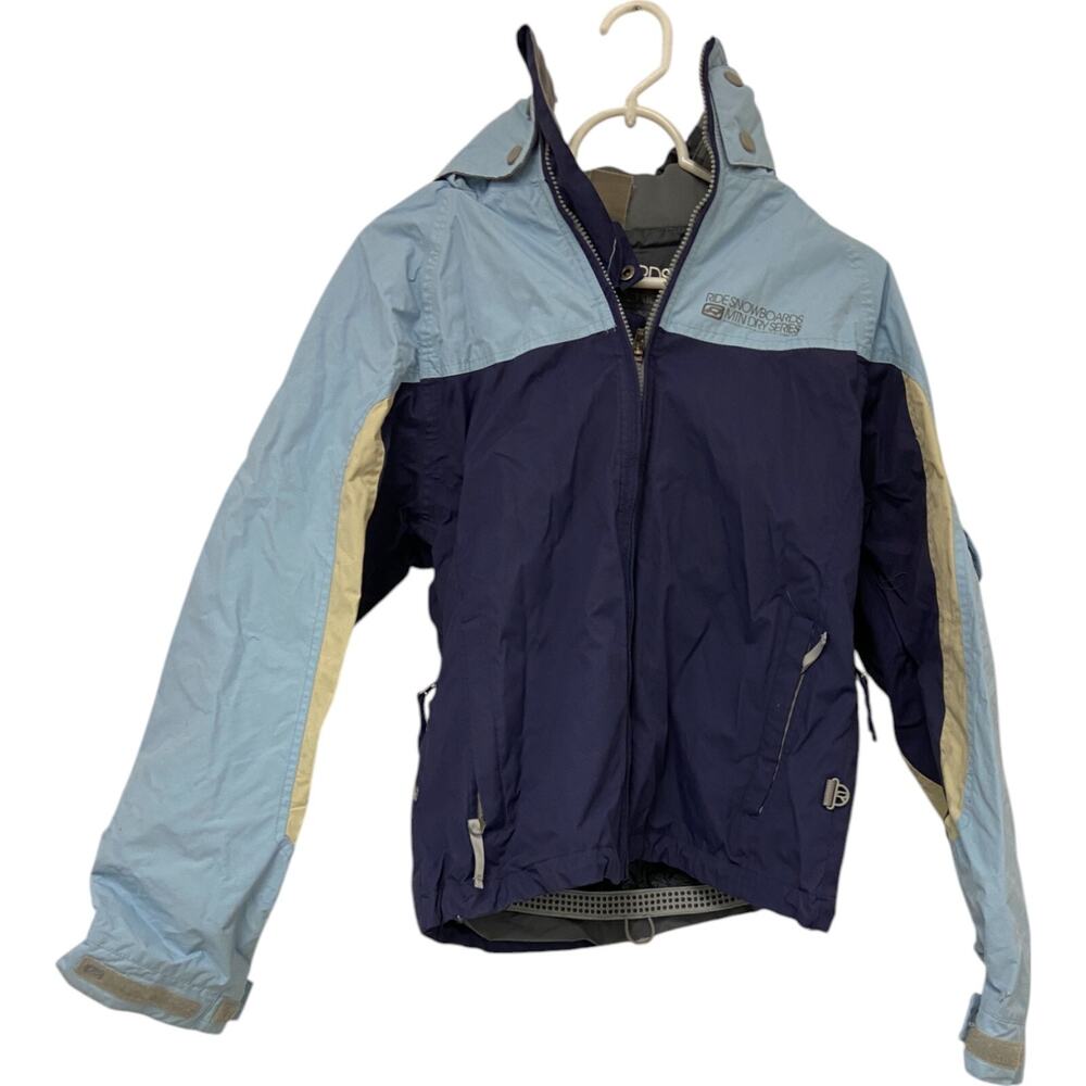 Ride Snowboards Windbreaker Jacket Removable Fleece Vest Womens Small Blue